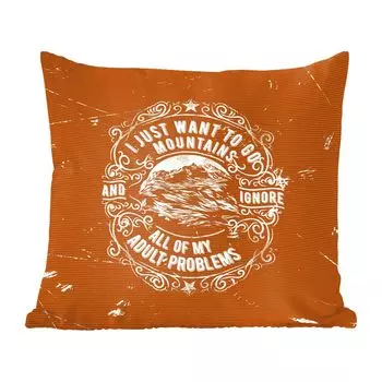 Декоративная подушка MuchoWow диванная подушка для гостиной декоративная подушка 40х40 см винтаж - гора - текст - чехлы на диванные подушки - без наполнителя