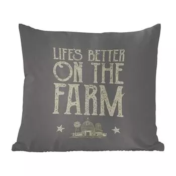 Декоративная подушка MuchoWow, диванная подушка для гостиной, декоративная подушка 60 x 60 см, винтаж - ферма - животные - чехол на подушку - хлопчатобумажная ткань - декоративные чехлы на подушки