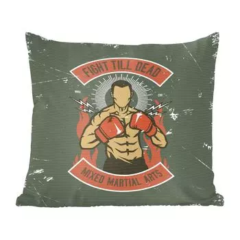 Декоративная подушка MuchoWow диванная подушка для гостиной декоративная подушка 60 x 60 см коробки - мужской - ретро - чехол на подушку - хлопчатобумажная ткань - декоративные наволочки