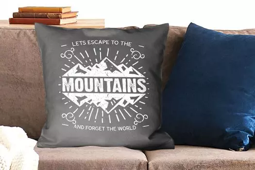 Декоративная подушка MuchoWow диванная подушка для гостиной декоративная подушка 60 x 60 см винтажный - горный - серый - чехол на подушку - хлопчатобумажная ткань - декоративные наволочки