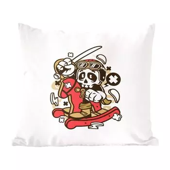 Декоративная подушка MuchoWow диванная подушка для гостиной декоративная подушка 60 x 60 см винтаж - череп - лошадка-качалка - чехол на подушку - хлопчатобумажная ткань - декоративные наволочки