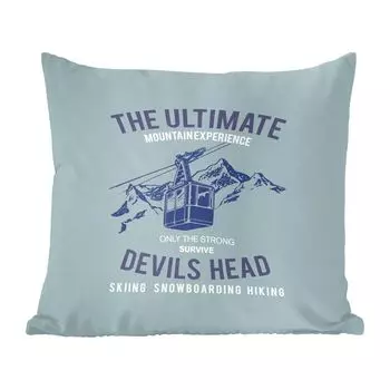 Декоративная подушка MuchoWow диванная подушка для гостиной декоративная подушка 50 x 50 см винтаж - лыжи - горы - чехлы на подушки - украшение - спальня