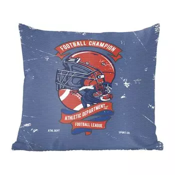 Декоративная подушка MuchoWow диванная подушка для гостиной декоративная подушка 50 x 50 см шлем - регби - ретро - чехлы на подушки - украшение - спальня