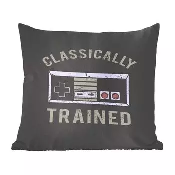 Декоративная подушка MuchoWow, диванная подушка для гостиной, декоративная подушка 60 x 60 см, винтаж - игры - контроллеры - чехол на подушку - хлопчатобумажная ткань - декоративные чехлы на подушки