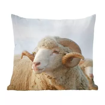 Декоративная подушка MuchoWow диванная подушка для гостиной декоративная подушка 60 x 60 см овцы - бараны - рога - чехол на подушку - хлопчатобумажная ткань - декоративные наволочки