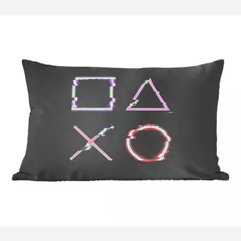 Декоративная подушка MuchoWow, диванная подушка для гостиной, декоративная подушка 50x30 см, игровая - контроллер - LED - чехлы на диванные подушки - без наполнителя
