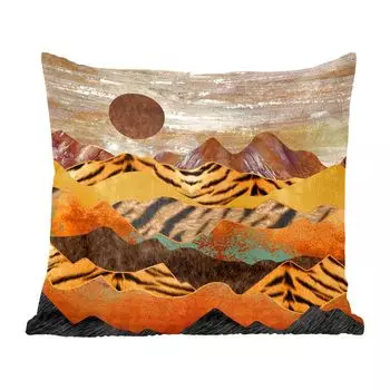 Декоративная подушка MuchoWow диванная подушка для гостиной декоративная подушка 50 x 50 см тигровый принт - золото - мрамор - чехлы на подушки - украшение - спальня
