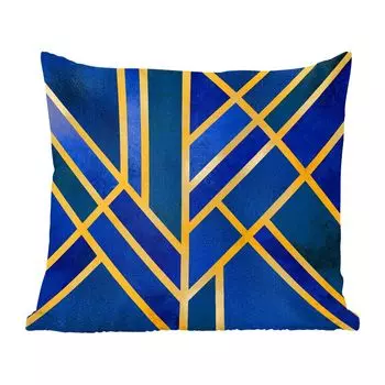Декоративная подушка MuchoWow диванная подушка для гостиной декоративная подушка 40x40 см золото - синий - дизайн - люкс - чехлы на диванные подушки - без наполнителя