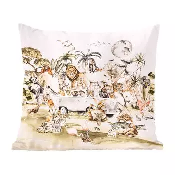 Декоративная подушка MuchoWow диванная подушка для гостиной декоративная подушка 60 x 60 см автобус - животные - дети - мальчики - девочки - пальма - чехол на подушку - хлопчатобумажная ткань - декоративные наволочки