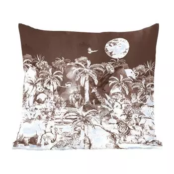 Декоративная подушка MuchoWow диванная подушка для гостиной декоративная подушка 60 x 60 см джунгли - животные - дети - деревья - растения - чехол для подушки - хлопчатобумажная ткань - декоративные чехлы для подушек