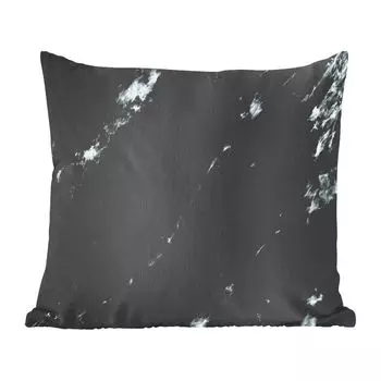 Декоративная подушка MuchoWow, диванная подушка для гостиной, декоративная подушка 60 x 60 см, мрамор - черный - люкс - чехол на подушку - хлопчатобумажная ткань - декоративные чехлы на подушки