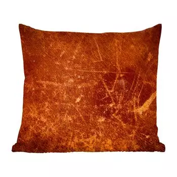 Декоративная подушка MuchoWow диванная подушка для гостиной декоративная подушка 50 x 50 см кожа - имитация кожи - коричневый - оранжевый - чехлы на подушки - украшение - спальня