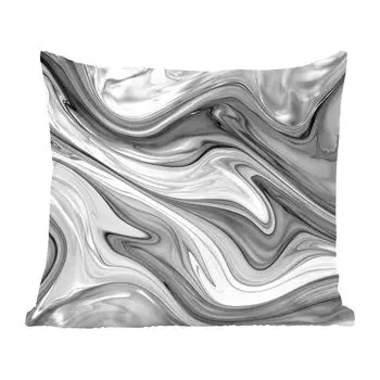 Декоративная подушка MuchoWow диванная подушка для гостиной декоративная подушка 60 x 60 см мрамор - рисунок - серый - имитация мрамора - черный - чехол на подушку - хлопчатобумажная ткань - декоративные наволочки
