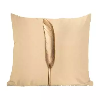 Декоративная подушка MuchoWow диванная подушка для гостиной декоративная подушка 40 х 40 см, перо с золотой росписью на золотом фоне - чехлы для диванных подушек - без наполнителя