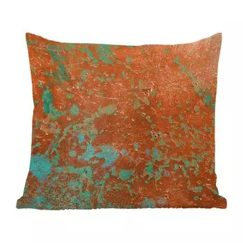 Декоративная подушка MuchoWow диванная подушка для гостиной декоративная подушка 60x60 см стальная пластина - бирюзовый - ржавчина - чехол на подушку - хлопчатобумажная ткань - декоративные наволочки