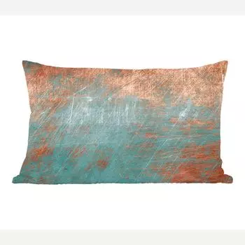 Декоративная подушка MuchoWow диванная подушка для гостиной декоративная подушка 50 x 30 см металл - ржавчина - бронза - синий - абстрактная - структура - чехлы на диванные подушки - без наполнителя