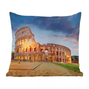 Декоративная подушка MuchoWow диванная подушка для гостиной декоративная подушка 60 x 60 см Италия - Рим - Театр - чехол на подушку - хлопчатобумажная ткань - декоративные наволочки