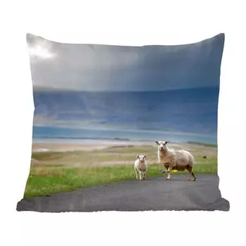 Декоративная подушка MuchoWow диванная подушка для гостиной декоративная подушка 60 x 60 см овца - ягненок - шторм - чехол на подушку - хлопчатобумажная ткань - декоративные наволочки