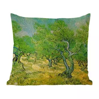 Декоративная подушка MuchoWow диванная подушка для гостиной декоративная подушка 40х40 см оливковая роща - Винсент Ван Гог - чехлы на диванные подушки - без наполнителя