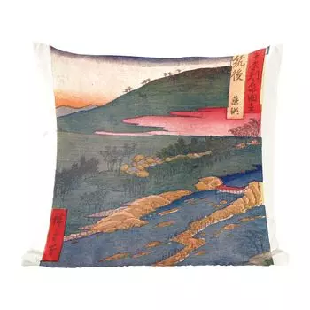 Декоративная подушка MuchoWow диванная подушка для гостиной декоративная подушка 40 х 40 см винтажная гравировка японский пейзаж - чехлы на диванные подушки - без наполнителя