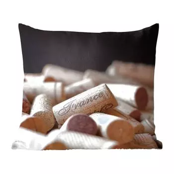 Декоративная подушка MuchoWow диванная подушка для гостиной декоративная подушка 60х60 см пробковая на черном фоне - чехол на подушку - хлопчатобумажная ткань - декоративные наволочки