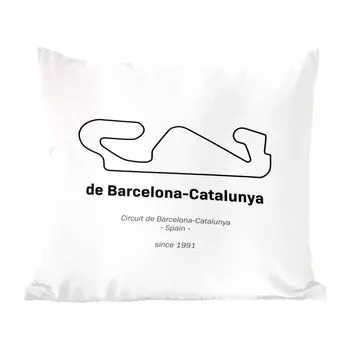Декоративная подушка MuchoWow, диванная подушка для гостиной, декоративная подушка 60 x 60 см F1 - гоночная трасса - Барселона - чехол на подушку - хлопчатобумажная ткань - декоративные чехлы на подушки