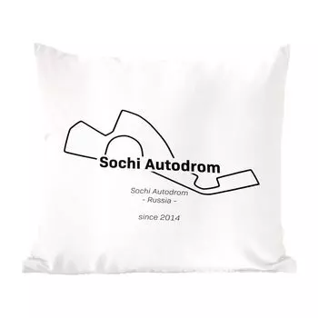 Декоративная подушка MuchoWow диванная подушка для гостиной декоративная подушка 60 x 60 см Сочи - F1 - гоночная трасса - чехол на подушку - хлопчатобумажная ткань - декоративные наволочки