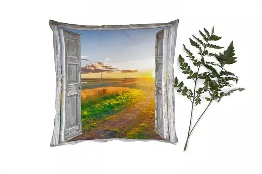 Декоративная подушка MuchoWow диванная подушка для гостиной декоративная подушка 60 x 60 см вид - пейзаж - пейзаж - солнце - чехол на подушку - хлопчатобумажная ткань - декоративные наволочки