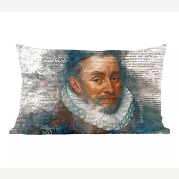 Декоративная подушка MuchoWow диванная подушка для гостиной декоративная подушка 50x30 см Wilhelm von Orange - Adriaen Thomasz - газетные статьи - чехлы на диванные подушки - без наполнителя