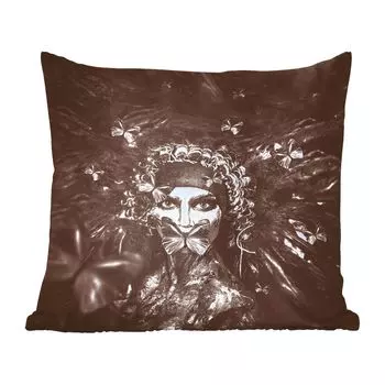 Декоративная подушка MuchoWow, диванная подушка для гостиной, декоративная подушка 60 x 60 см женщина - цвет - люкс - чехол на подушку - хлопчатобумажная ткань - декоративные наволочки