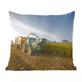 Декоративная подушка MuchoWow диванная подушка для гостиной декоративная подушка 40х40 см трактор - прицеп - кукуруза - зеленый - деревенская жизнь - чехлы на диванные подушки - без наполнителя
