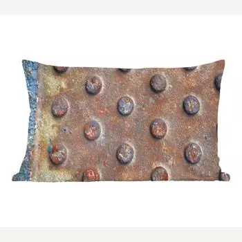 Декоративная подушка MuchoWow диванная подушка для гостиной декоративная подушка 50 x 30 см индустриальная - ромбовидная пластина - ржавчина - чехлы на диванные подушки - без наполнителя