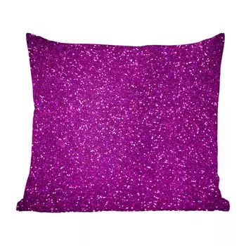 Декоративная подушка MuchoWow, диванная подушка для гостиной, декоративная подушка 60 x 60 см, фиолетовая и розовая текстура с блестками - чехол на подушку - хлопчатобумажная ткань - декоративные чехлы на подушки
