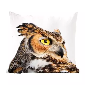 Декоративная подушка MuchoWow диванная подушка для гостиной декоративная подушка 40х40 см коричневая сова с белым фоном - чехлы на диванные подушки - без наполнителя