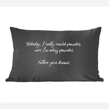 Декоративная подушка MuchoWow диванная подушка для гостиной декоративная подушка 60 x 40 см цитаты - пословицы - еда - любители блинов - вчера очень хотелось блинов - чехлы на подушки - чехлы декоративные - чехлы декоративные