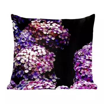 Декоративная подушка MuchoWow диванная подушка для гостиной декоративная подушка 45x45 см гортензия черный фон - чехлы на подушки - чехлы декоративные - чехлы декоративные