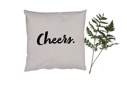 Декоративная подушка MuchoWow диванная подушка для гостиной декоративная подушка 60 x 60 см цитаты - напиток - ура - пословицы - чехол на подушку - хлопчатобумажная ткань - декоративные наволочки