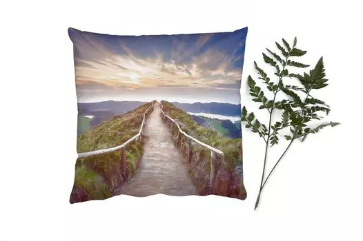 Декоративная подушка MuchoWow диванная подушка для гостиной декоративная подушка 40 x 40 см горы - природа - тропинка - чехлы на диванные подушки - без наполнителя
