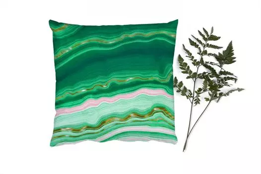 Декоративная подушка MuchoWow диванная подушка для гостиной декоративная подушка 60 x 60 см золото - агат - люкс - чехол на подушку - хлопчатобумажная ткань - декоративные наволочки