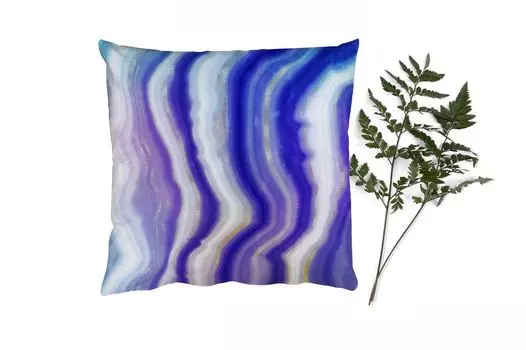 Декоративная подушка MuchoWow, диванная подушка для гостиной, декоративная подушка 60 x 60 см неон - камень агат - абстракция - чехол на подушку - хлопчатобумажная ткань - декоративные наволочки