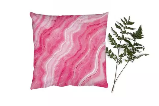 Декоративная подушка MuchoWow диванная подушка для гостиной декоративная подушка 40 x 40 см агатовый геод - розовый - кристалл - жеод - чехлы на диванные подушки - без наполнителя