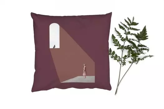 Декоративная подушка MuchoWow диванная подушка для гостиной декоративная подушка 40 x 40 см девочка - птица - винтаж - чехлы на диванные подушки - без наполнителя