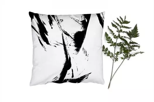 Декоративная подушка MuchoWow диванная подушка для гостиной декоративная подушка 40 x 40 см цвет - черный - абстрактный - чехлы на диванные подушки - без наполнителя