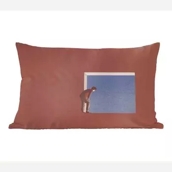 Декоративная подушка MuchoWow диванная подушка для гостиной декоративная подушка 50 x 30 см человек - винтаж - дизайн - чехлы на диванные подушки - без наполнителя, мультиколор