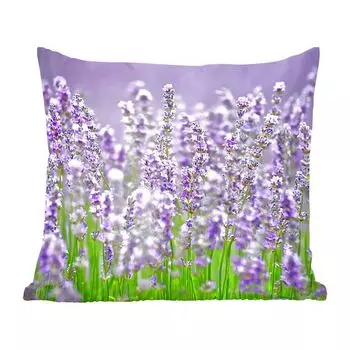 Декоративная подушка MuchoWow диванная подушка для гостиной декоративная подушка 45х45 см крупный план фиолетовой дикой лаванды - чехлы на подушки - декоративные чехлы на подушки - декоративные чехлы на подушки
