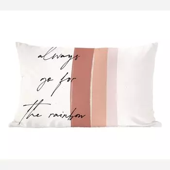 Декоративная подушка MuchoWow диванная подушка для гостиной декоративная подушка 50 x 30 см радуга - всегда иди навстречу радуге - цитаты - текст - чехлы на диванные подушки - без наполнителя