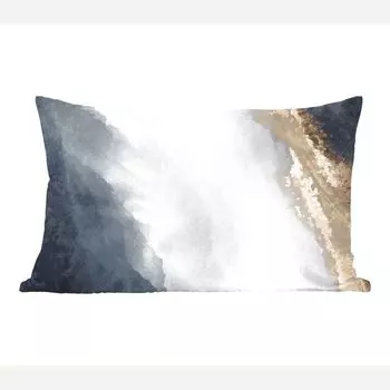 Декоративная подушка MuchoWow диванная подушка для гостиной декоративная подушка 50 x 30 см абстрактная - цвет - золотой - черный - мрамор - чехлы на диванные подушки - без наполнителя, мультиколор