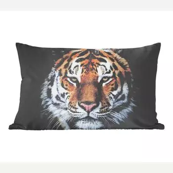Декоративная подушка MuchoWow диванная подушка для гостиной декоративная подушка 50x30 см тигр - снег - черный - чехлы на диванные подушки - без наполнителя