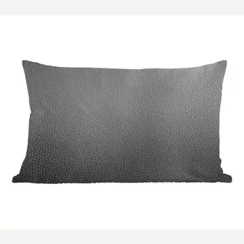 Декоративная подушка MuchoWow диванная подушка для гостиной декоративная подушка 50х30 см кожаная структура - черно-белая - чехлы на диванные подушки - без наполнителя