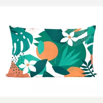 Декоративная подушка MuchoWow диванная подушка для гостиной декоративная подушка 50х30 см цветы - фрукты - джунгли - чехлы на диванные подушки - без наполнителя